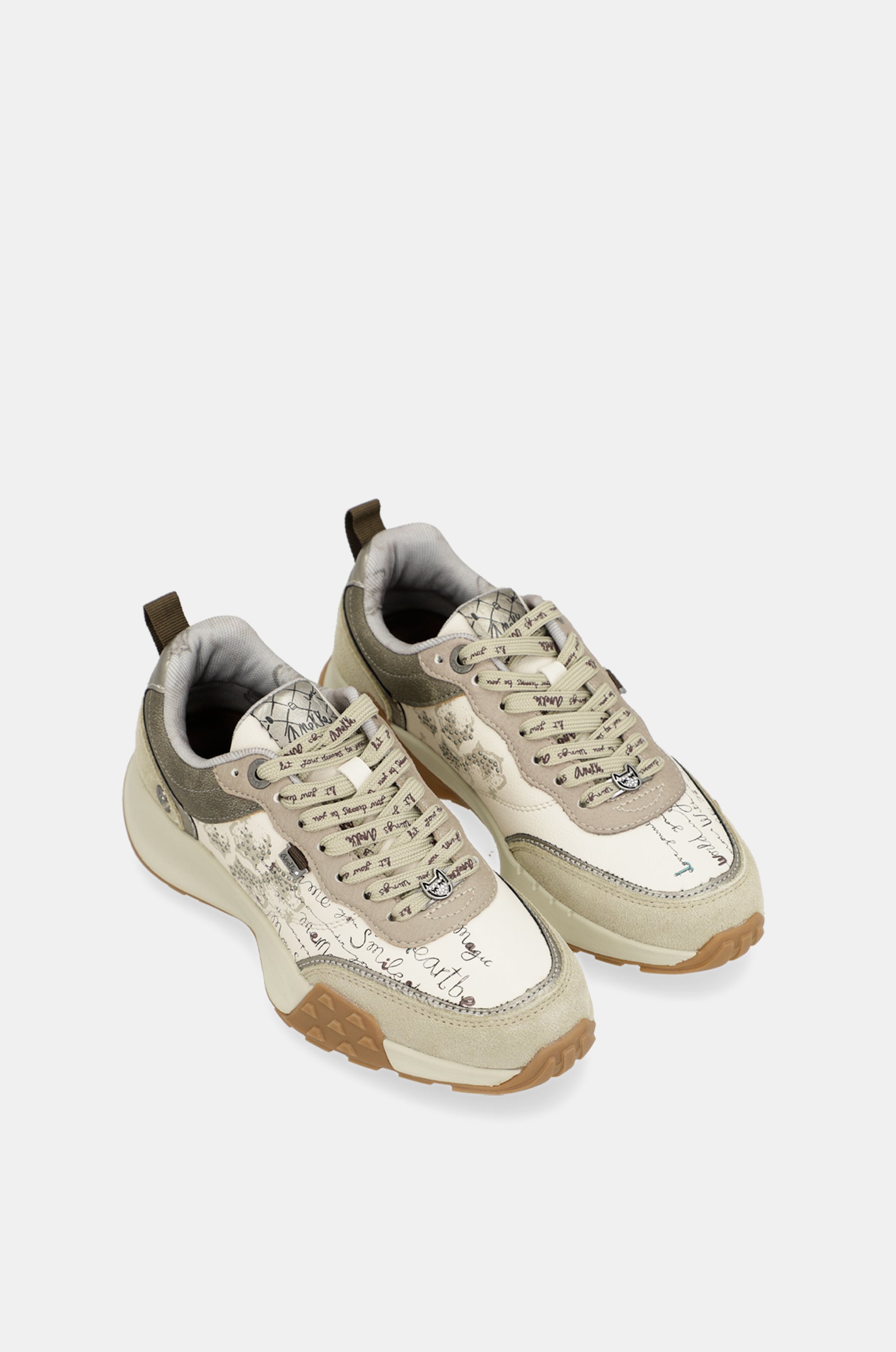 Baskets beige imprimé