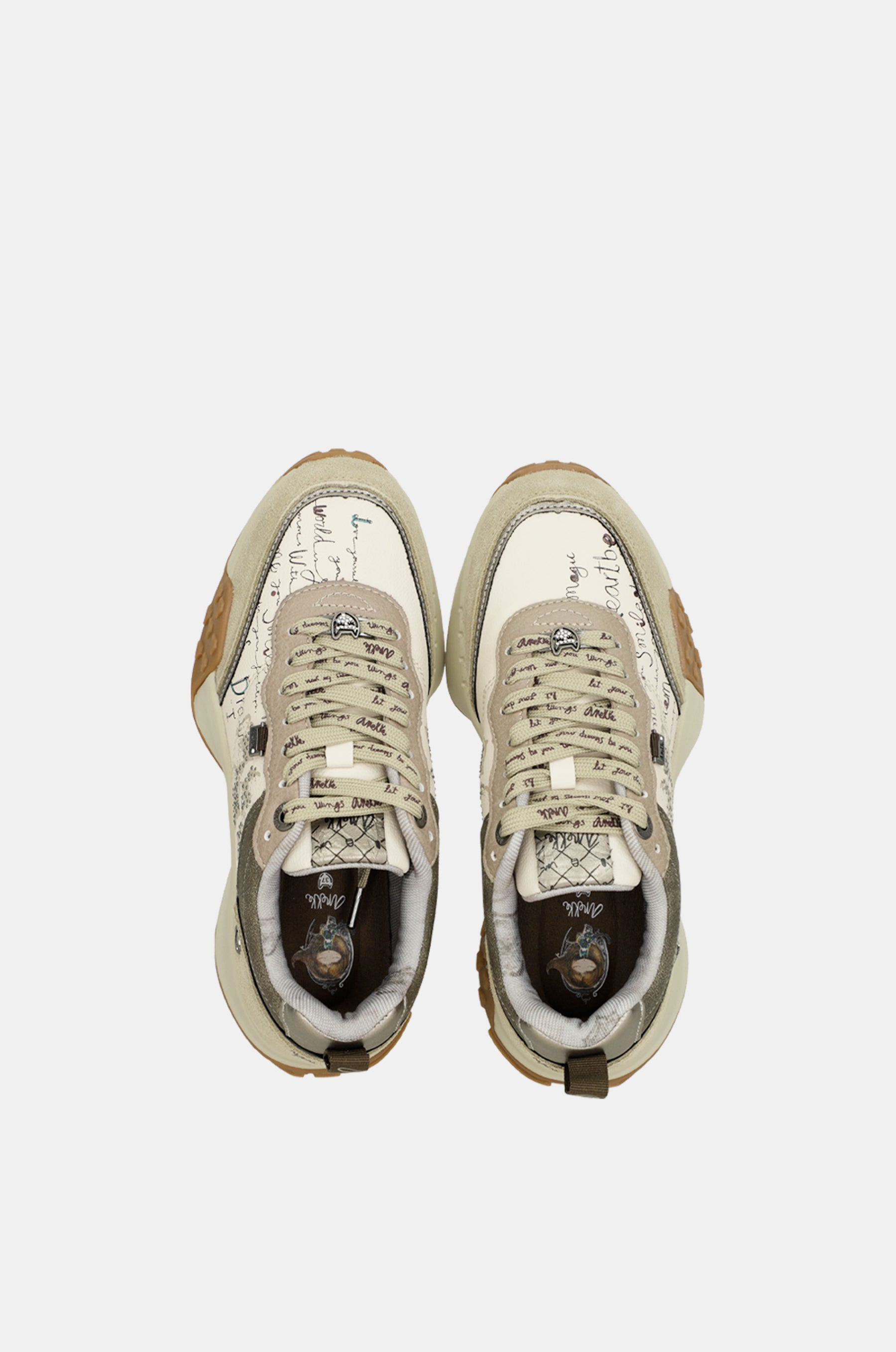 Baskets beige imprimé