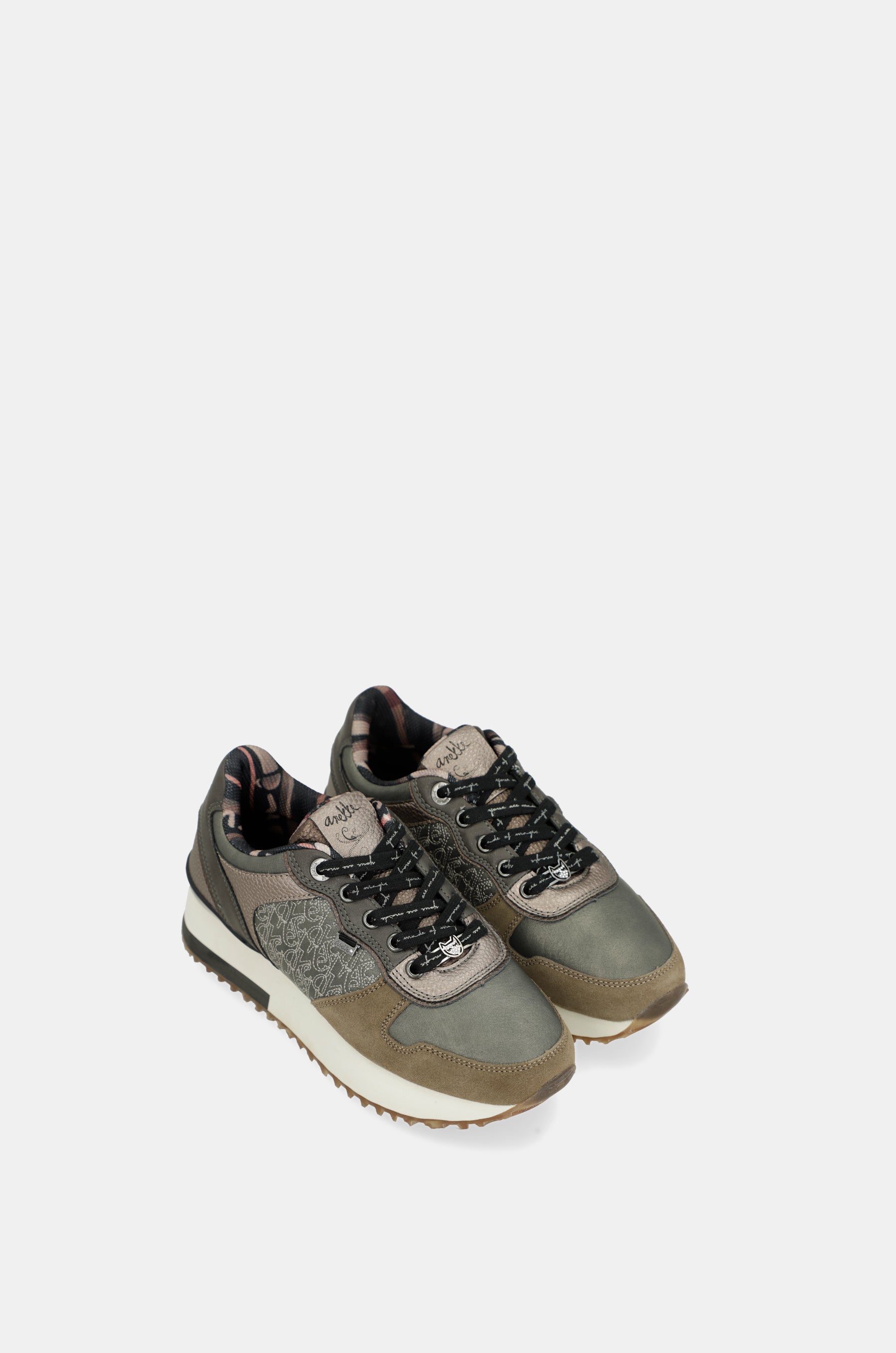 Baskets compensées taupe
