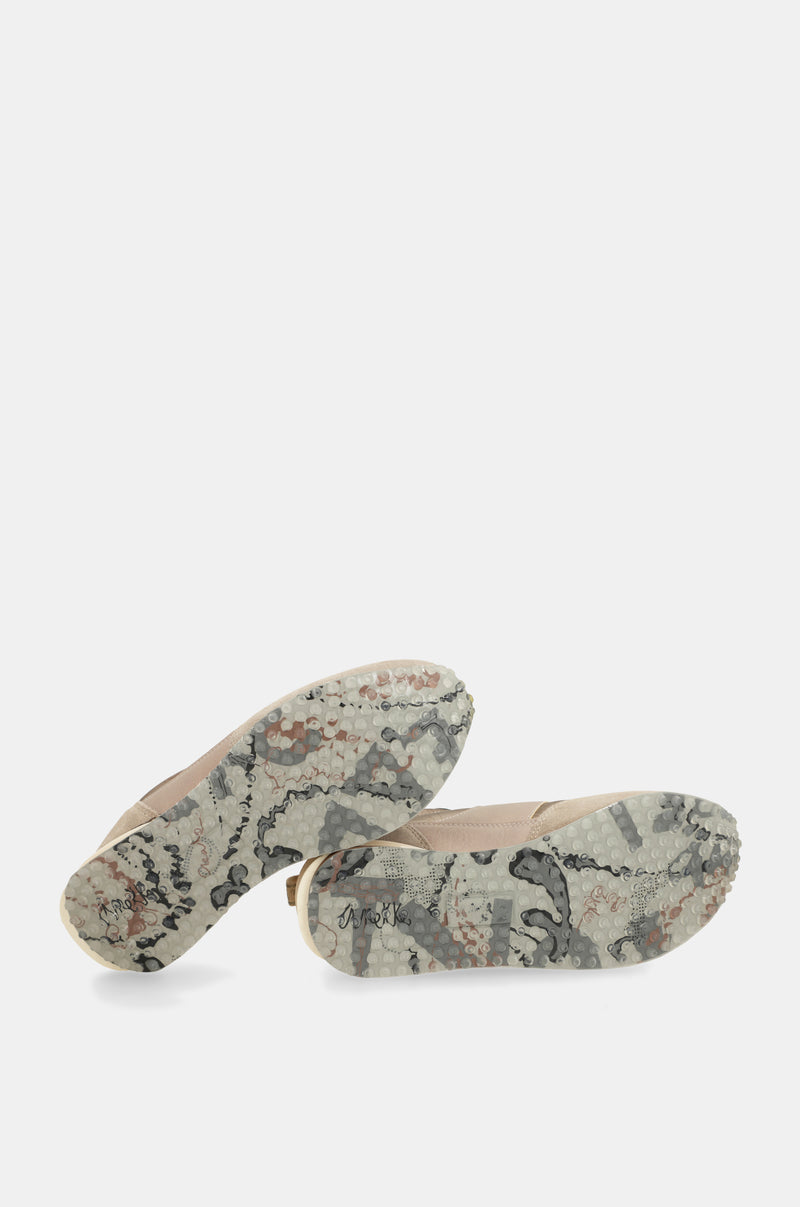 Baskets beige semelle multicolore