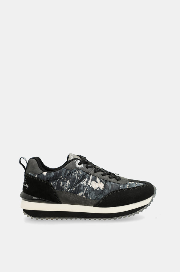 Baskets noir semelle multicolore