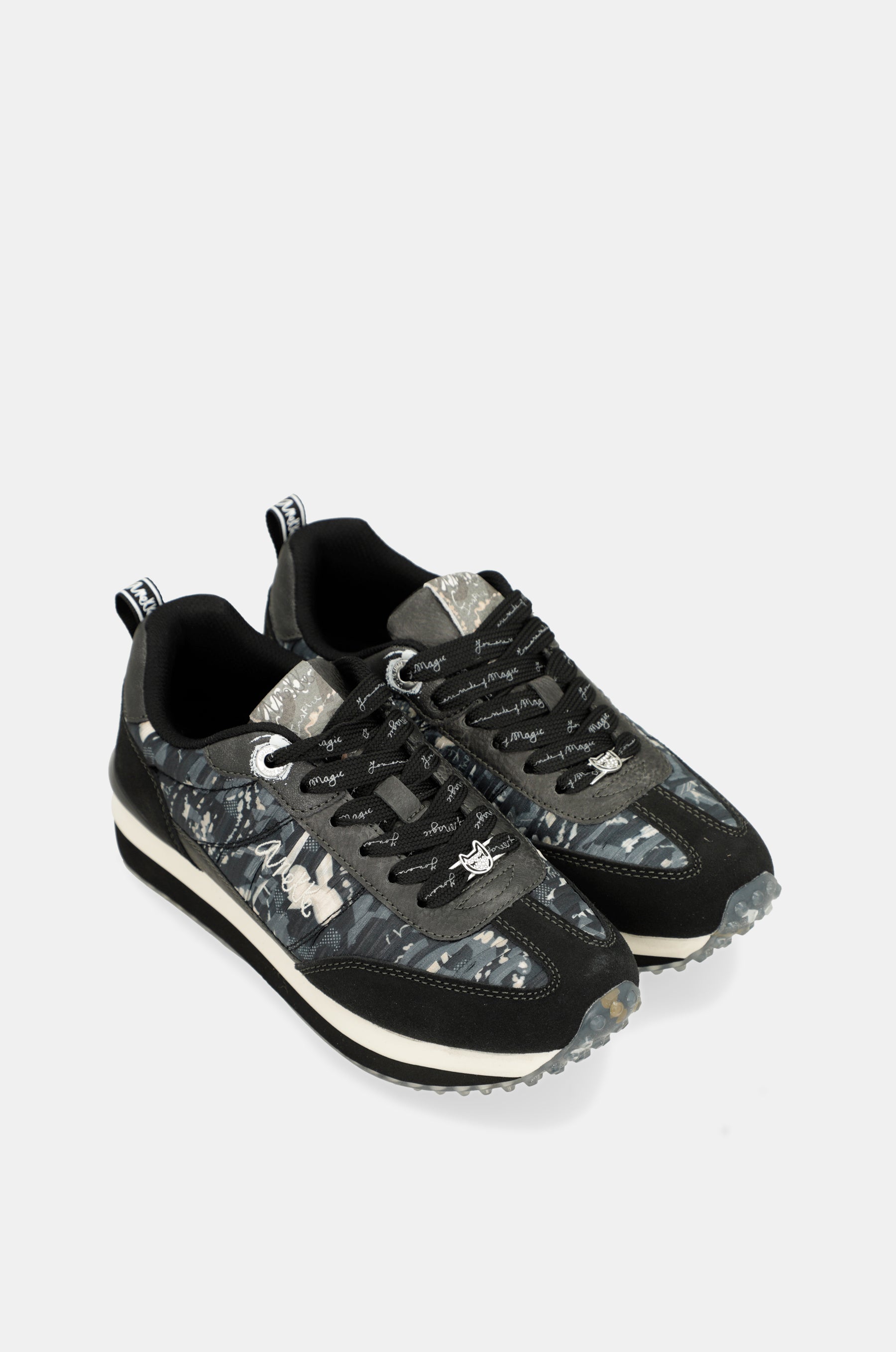 Baskets noir semelle multicolore