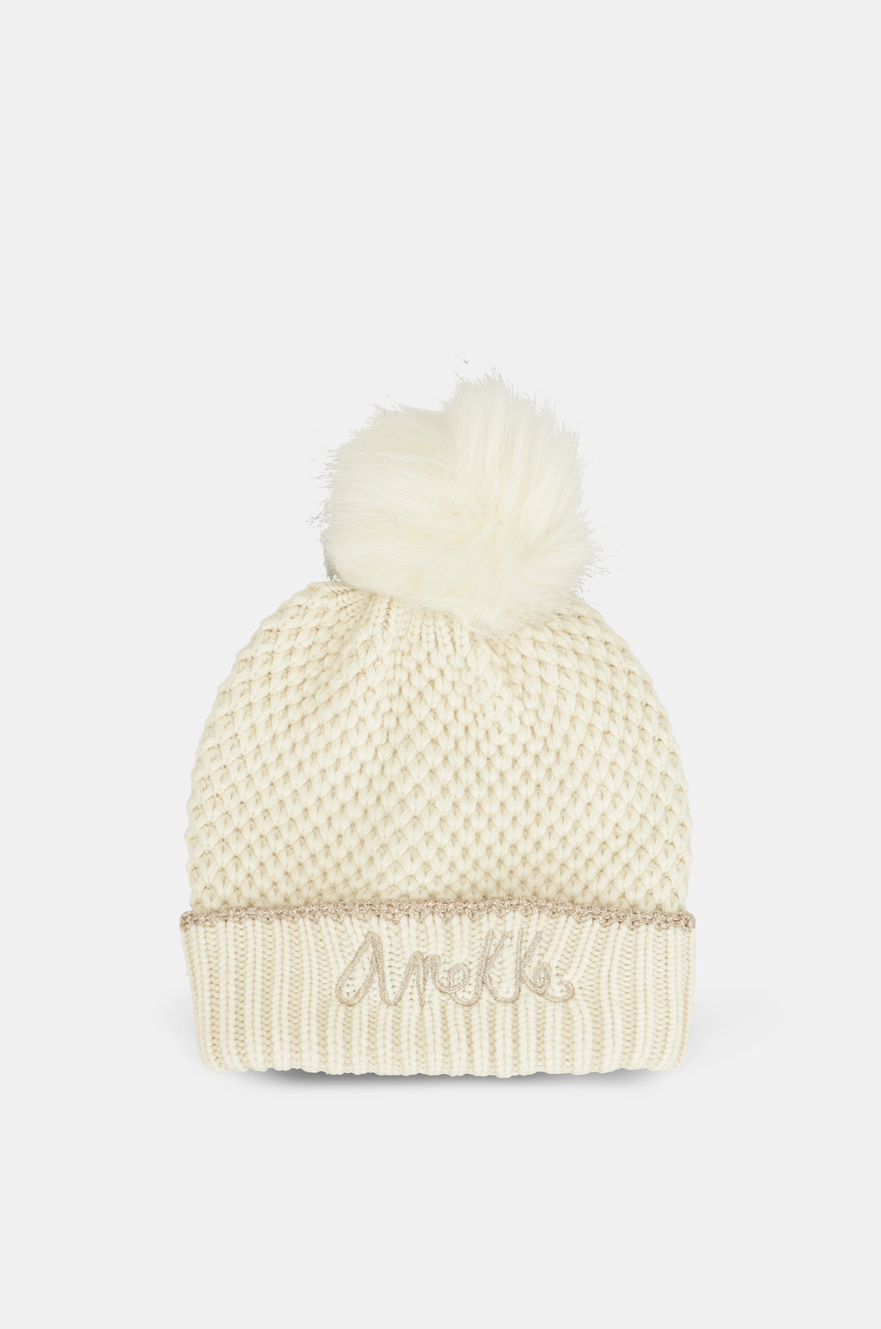 Bonnet en maille beige