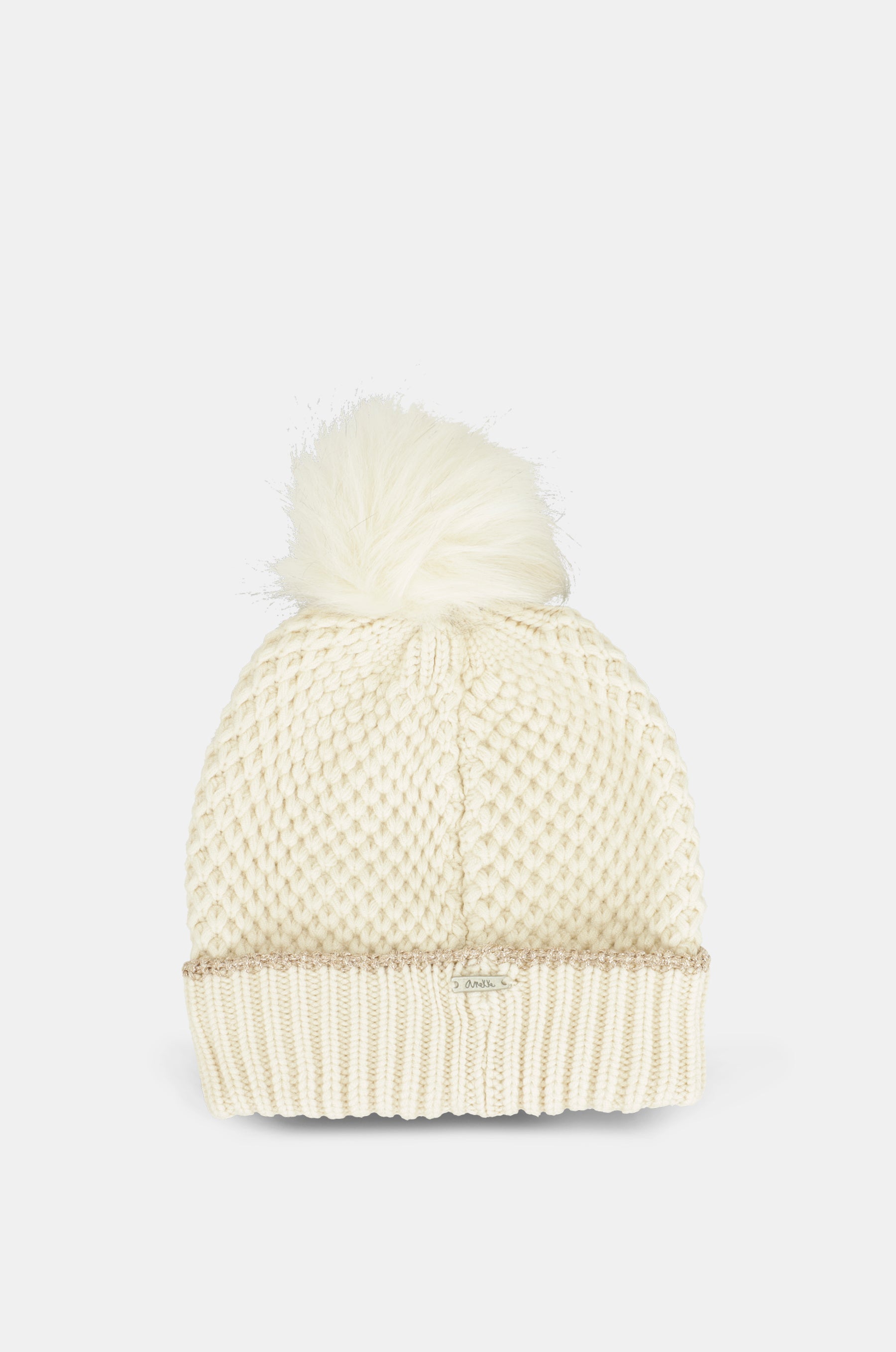 Bonnet en maille beige