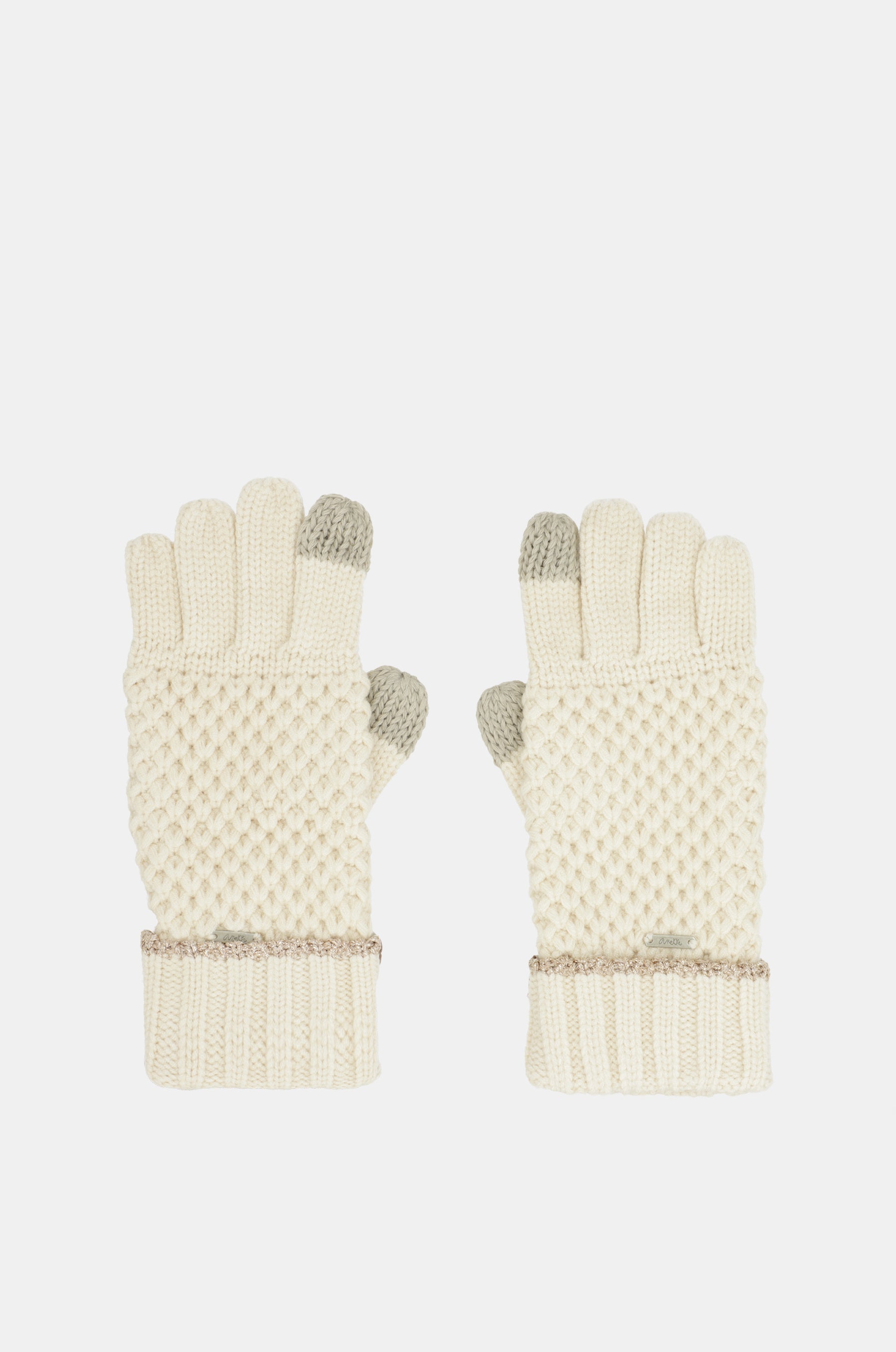 Gants en maille beige