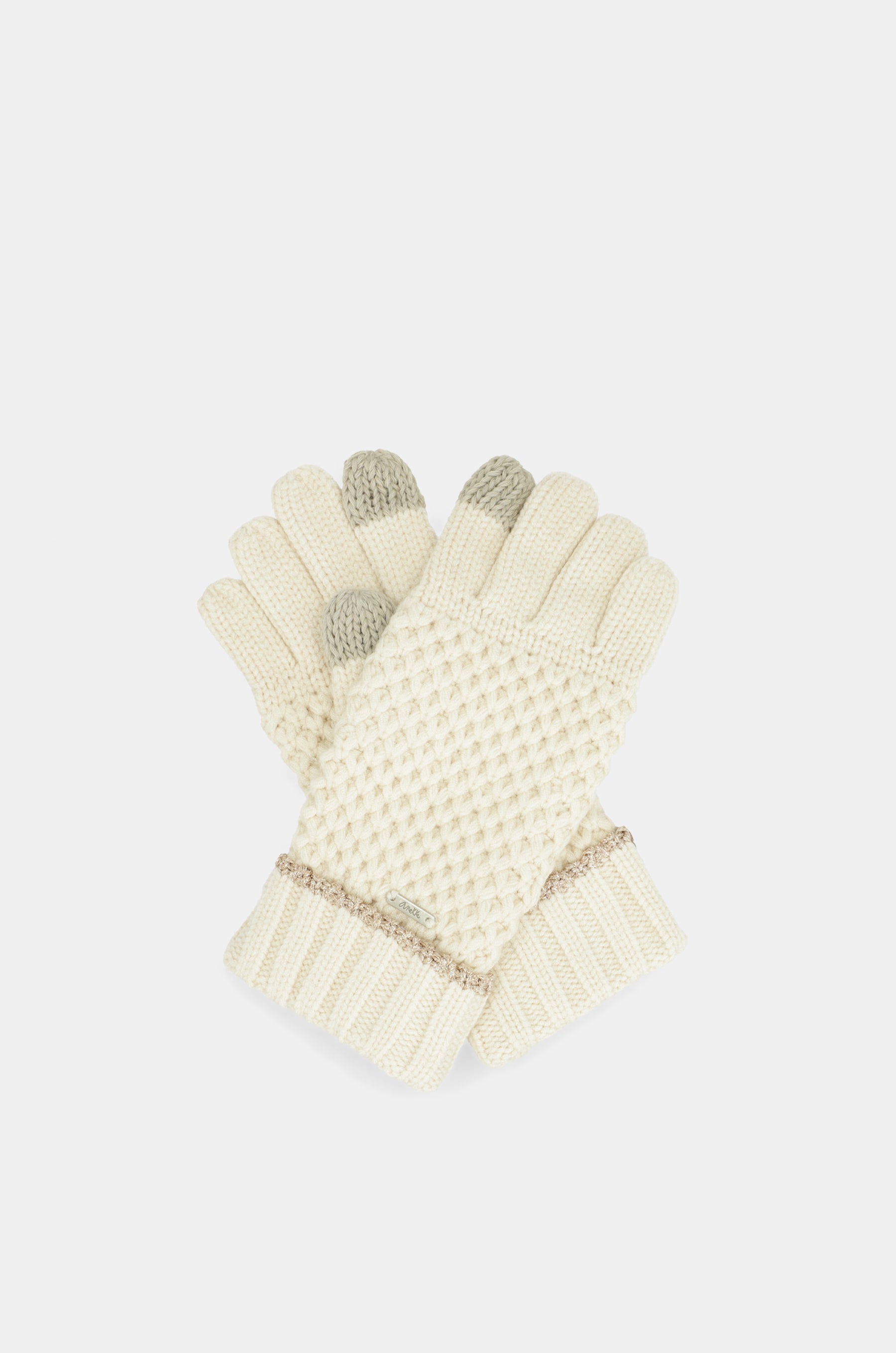 Gants en maille beige