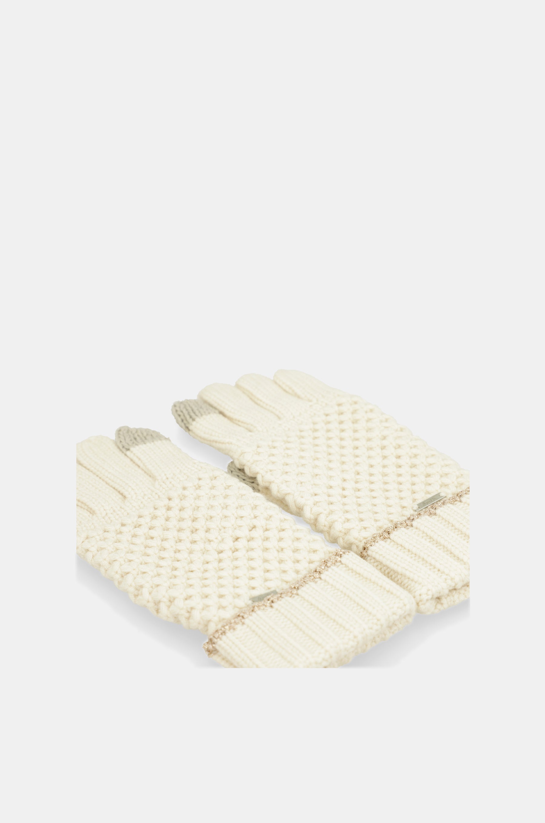 Gants en maille beige
