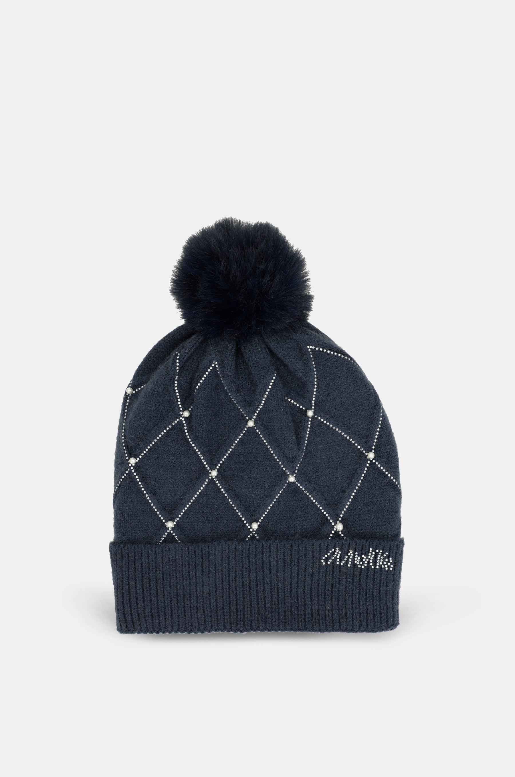 Bonnet en maille bleu marine