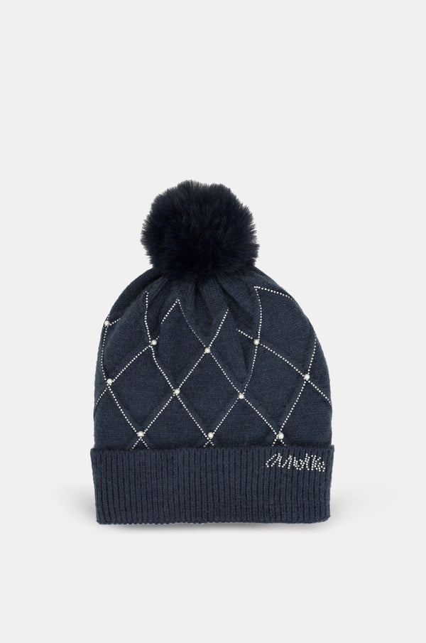 Bonnet en maille bleu marine