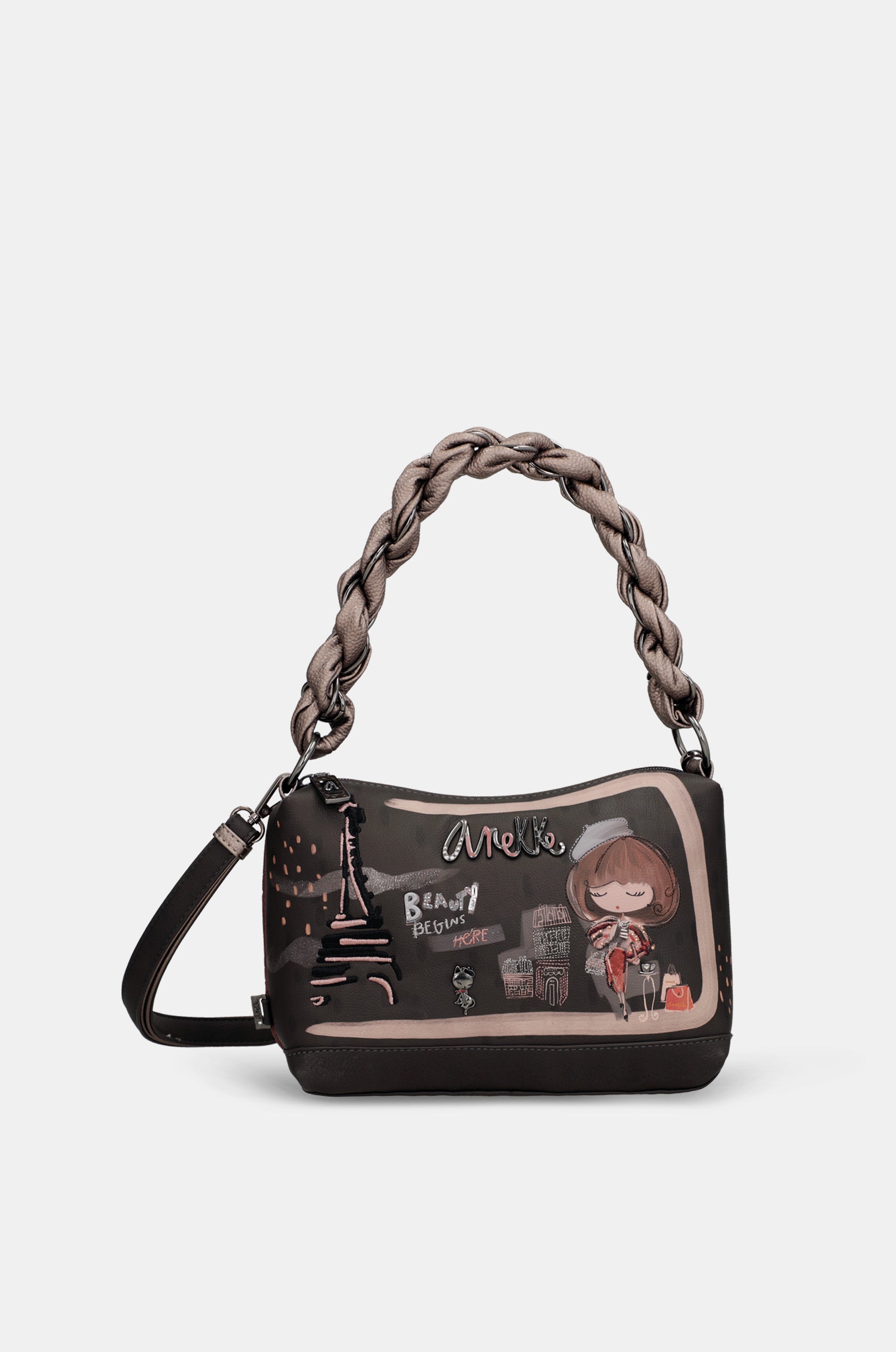 Sac à main avec anse et bandoulière Mademoiselle