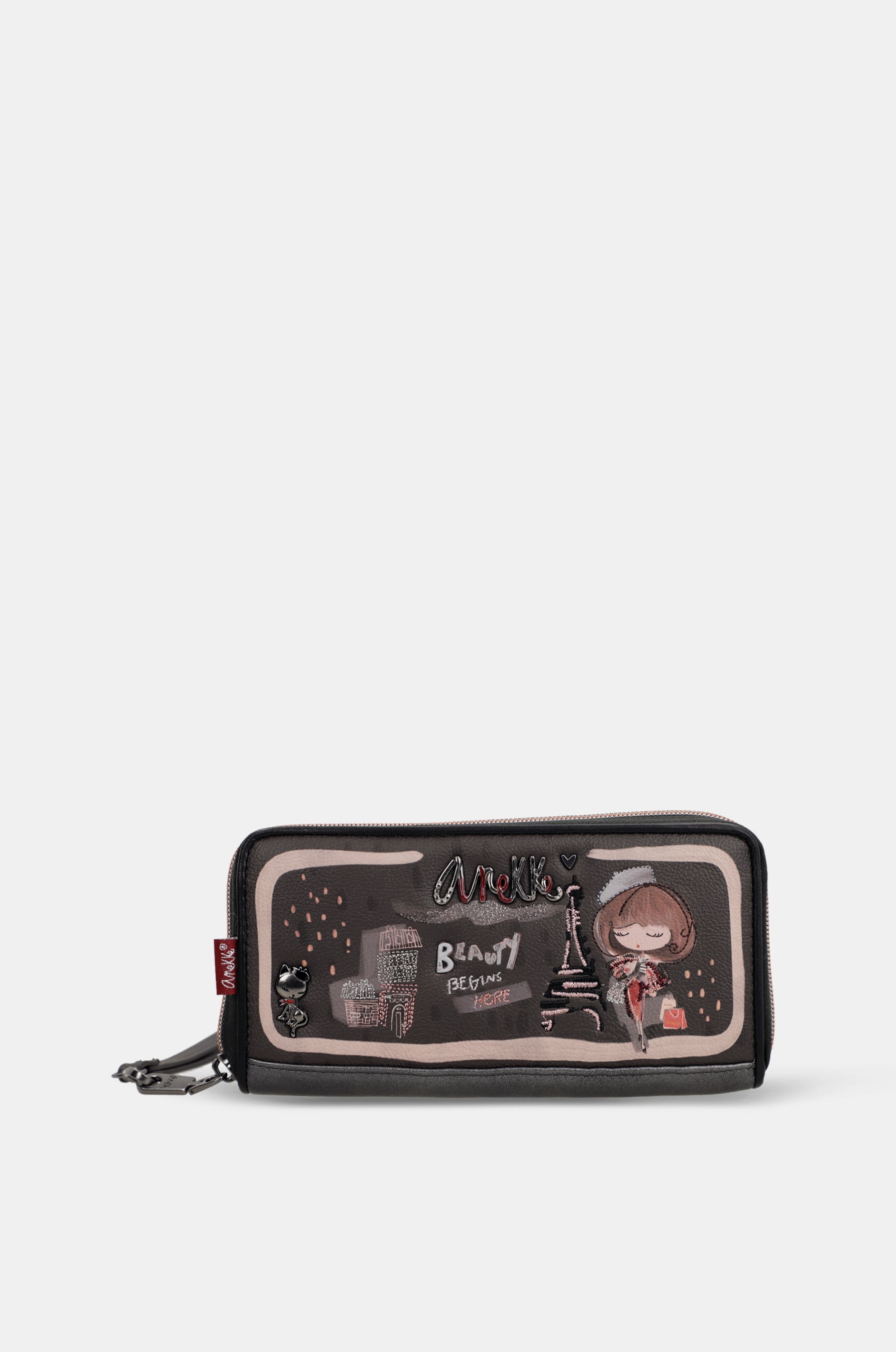 Portefeuille à motifs RFID grand Mademoiselle