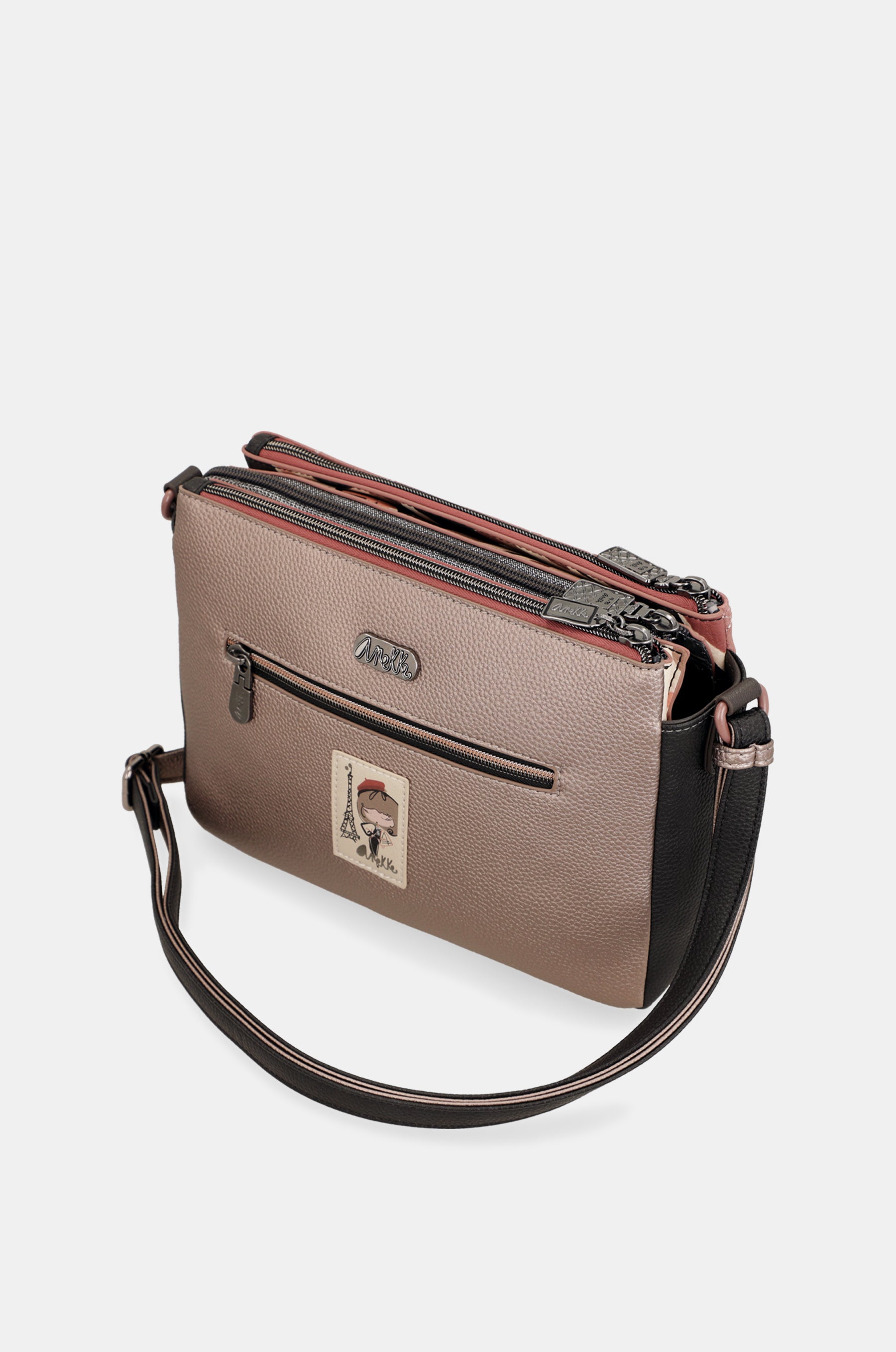 Sac bandoulière à motifs 3 compartiments Parisian