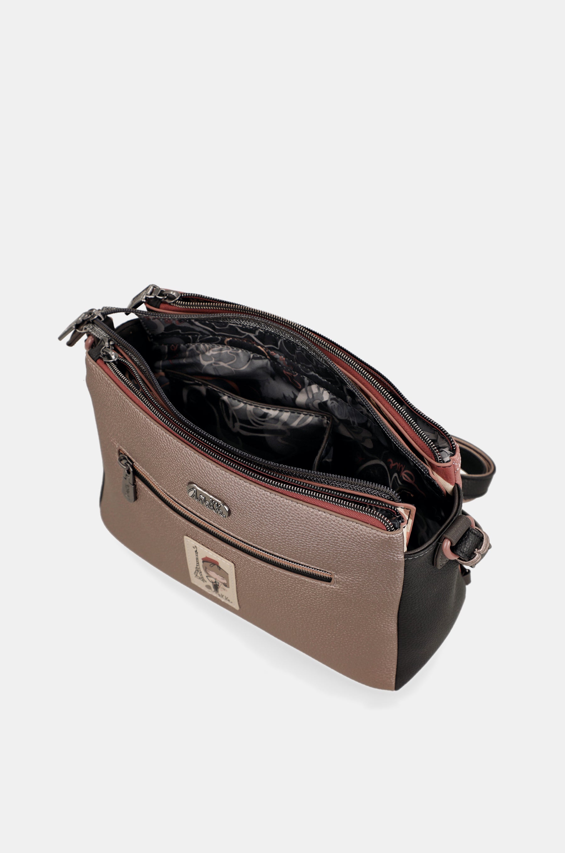 Sac bandoulière à motifs 3 compartiments Parisian