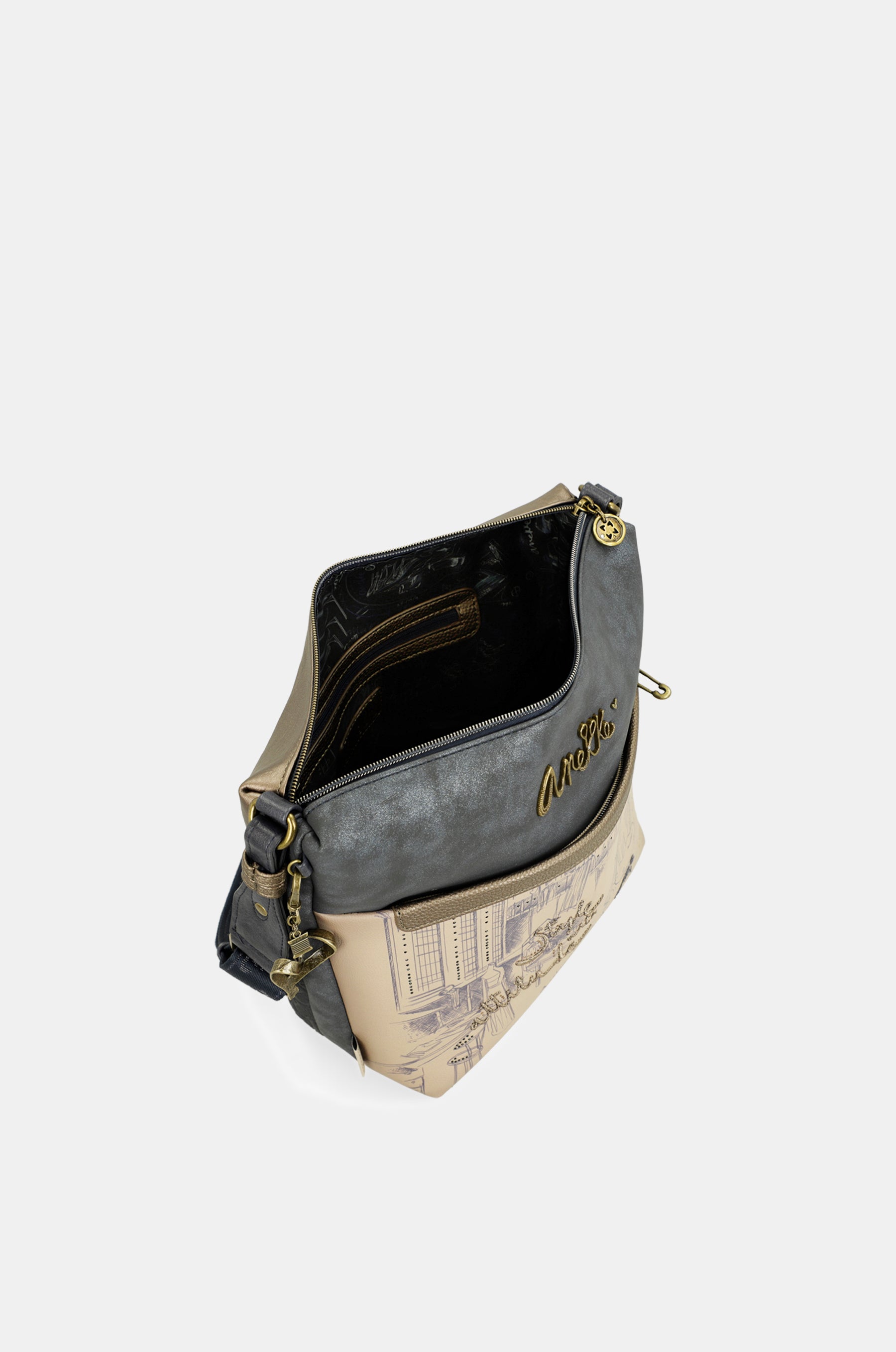 Sac bandoulière avec poche devant grand Studio