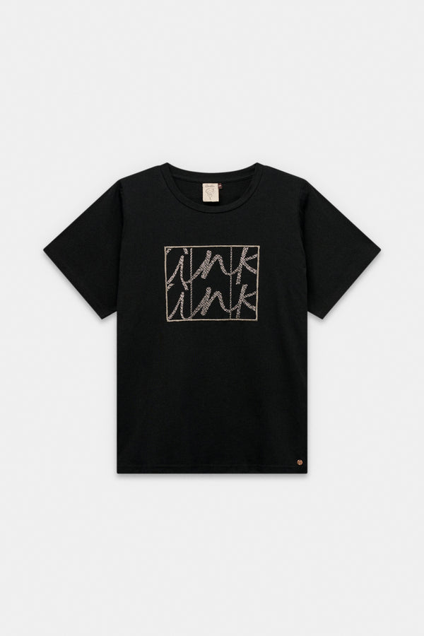 T-shirt noir à manches courtes