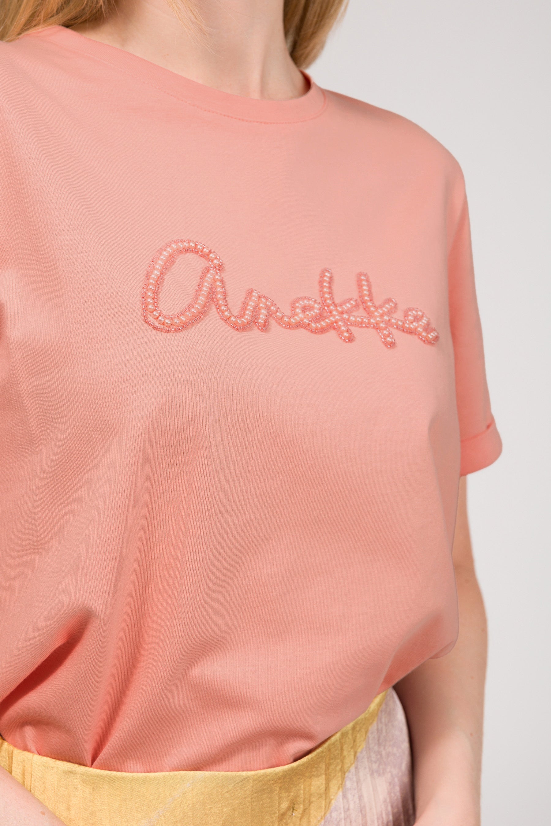 T-shirt saumon avec logo