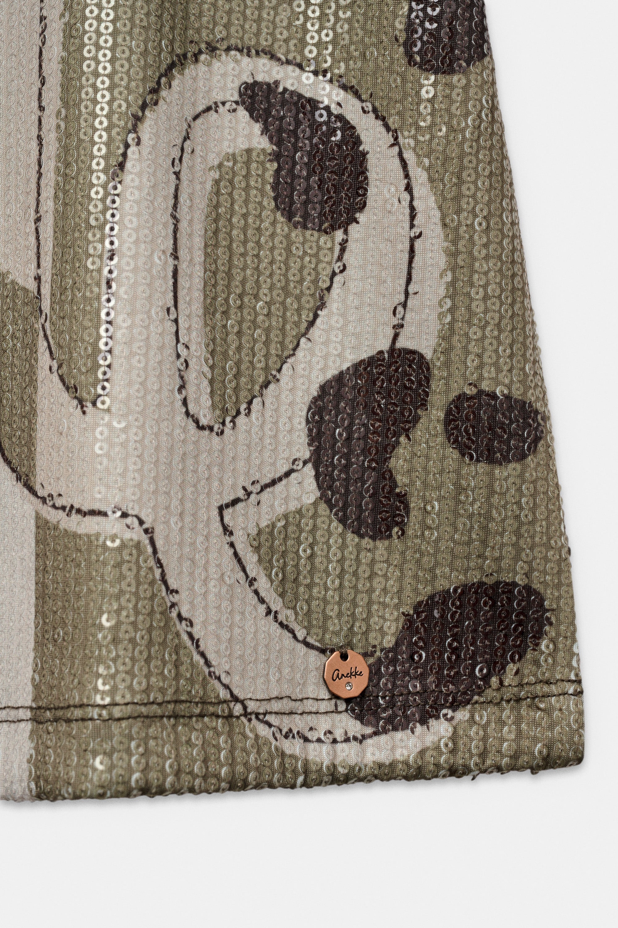 T-shirt beige à paillettes