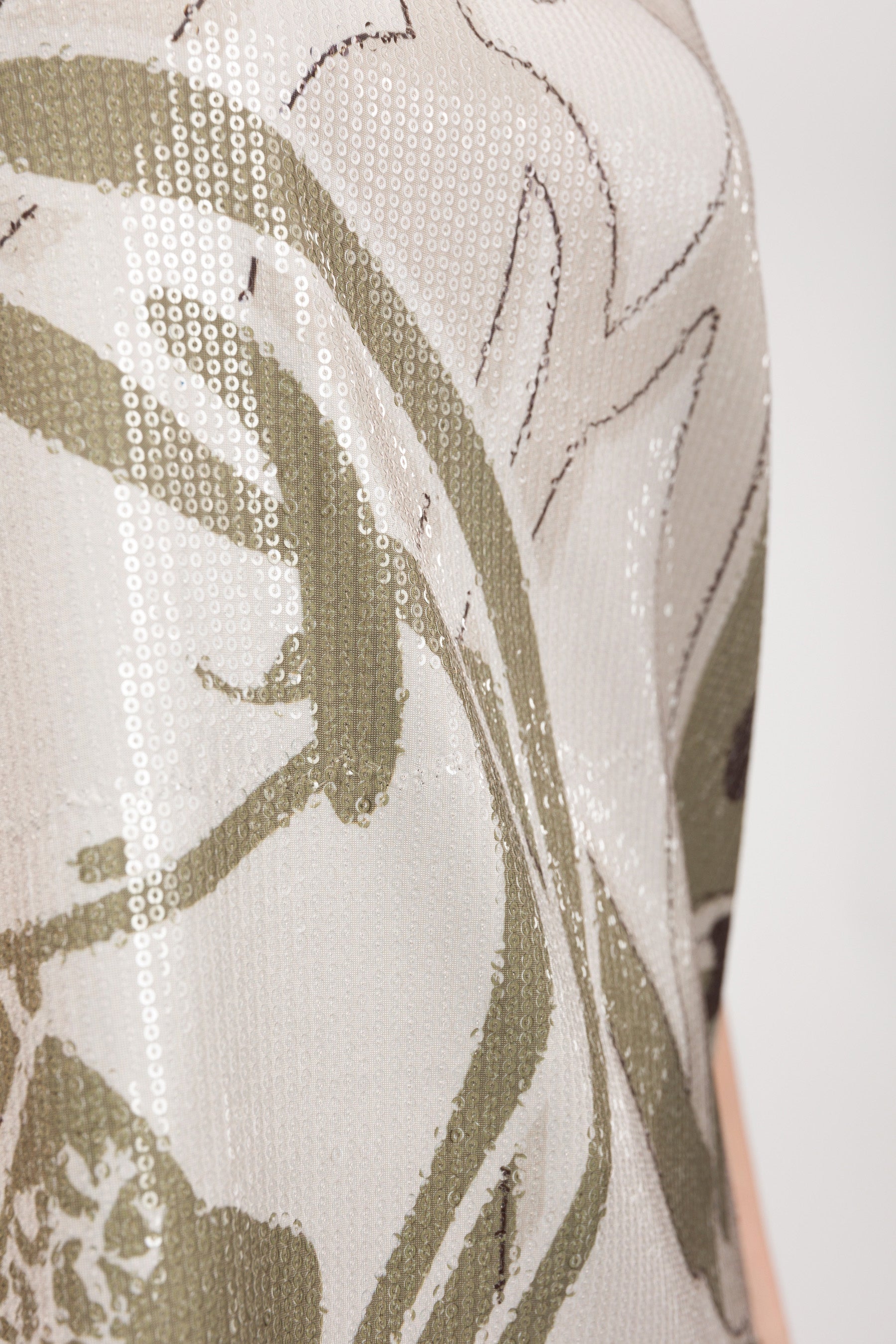 T-shirt beige à paillettes