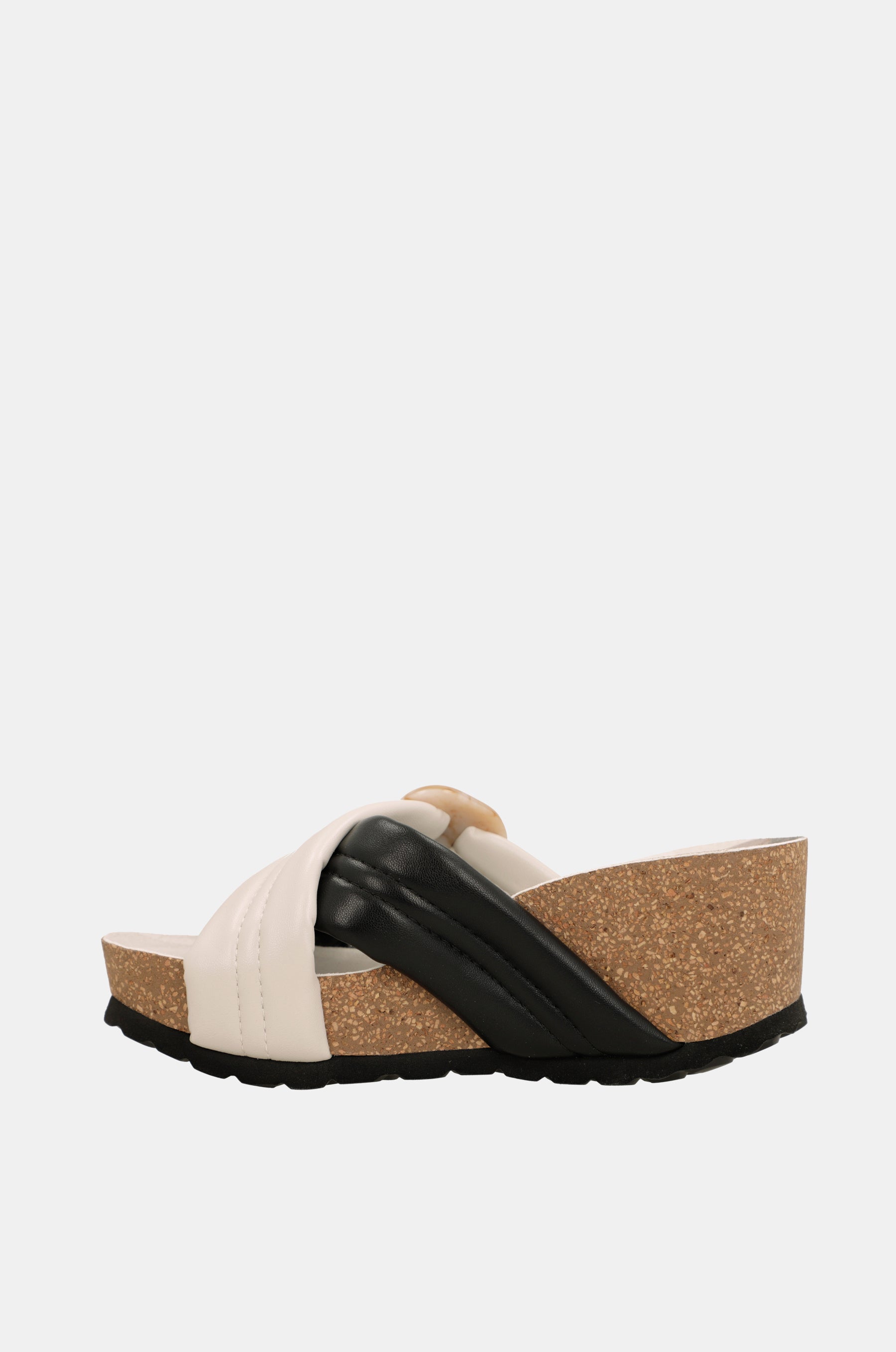 Sandales croisées noires et blanches