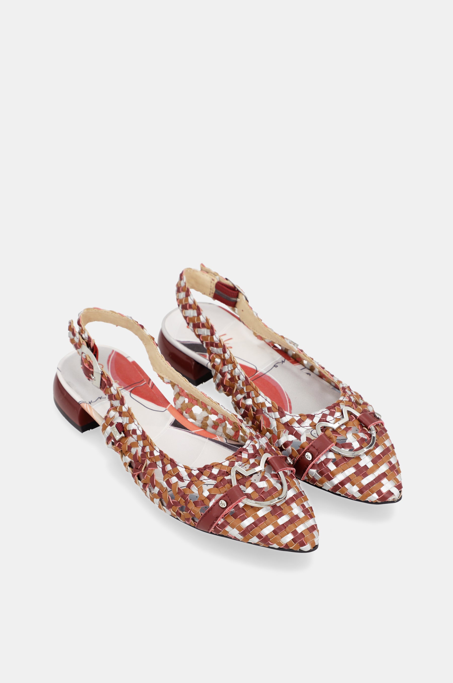 Sandales slingback bordeaux