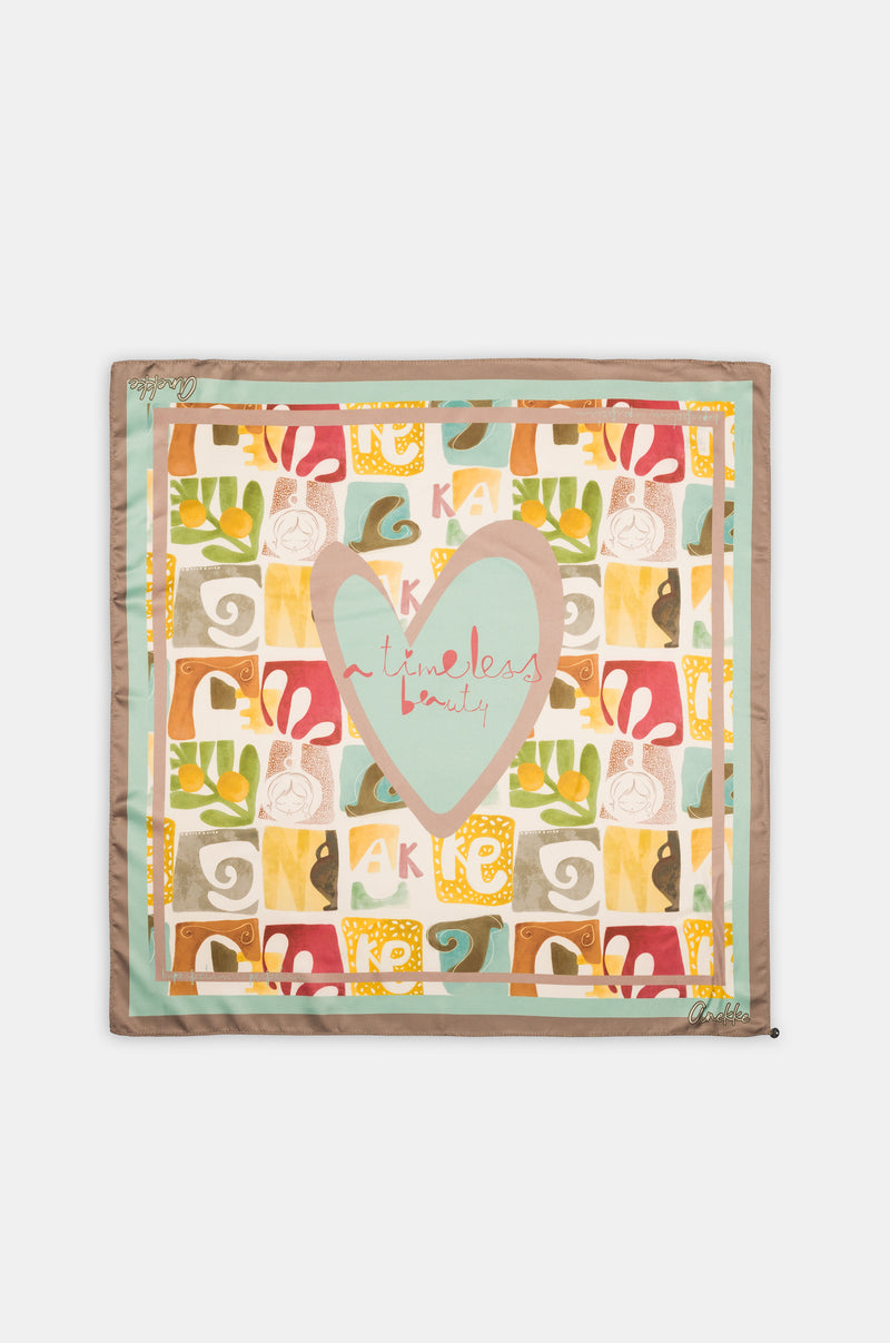 Foulard carré imprimé Amphora