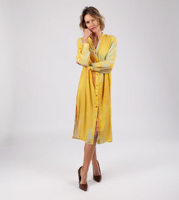 Robe chemise jaune