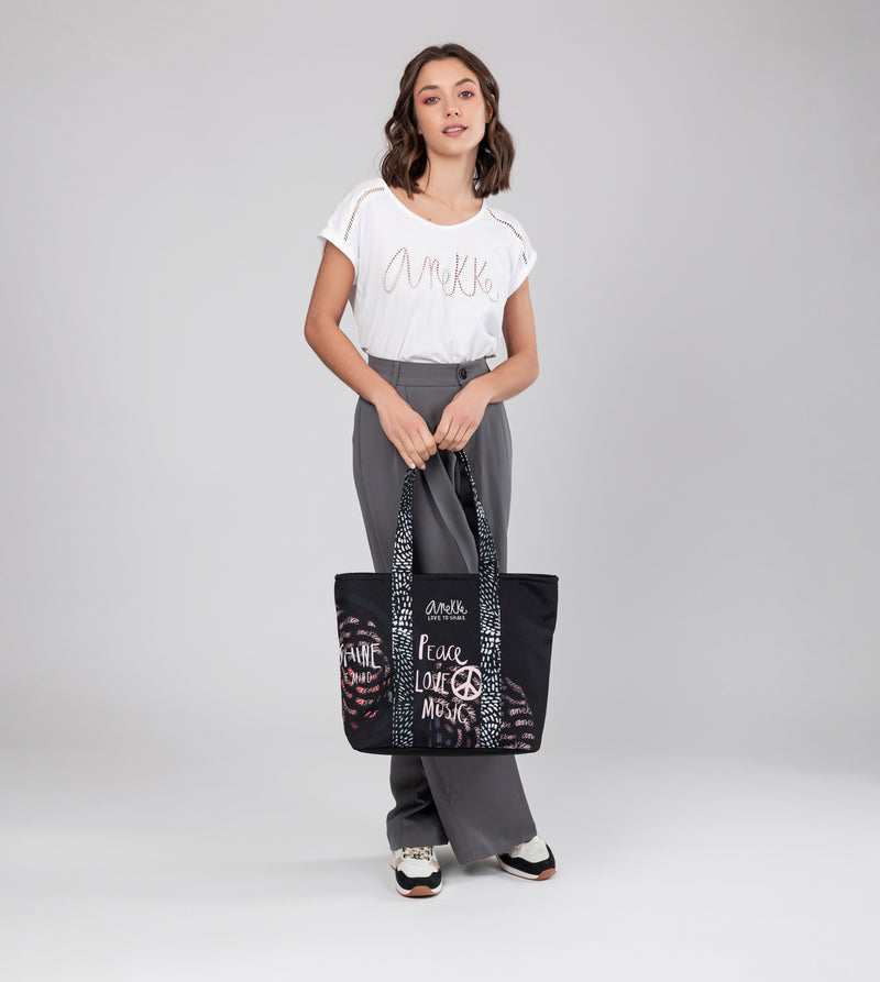 Baskets à semelle compensée, blanc et noir