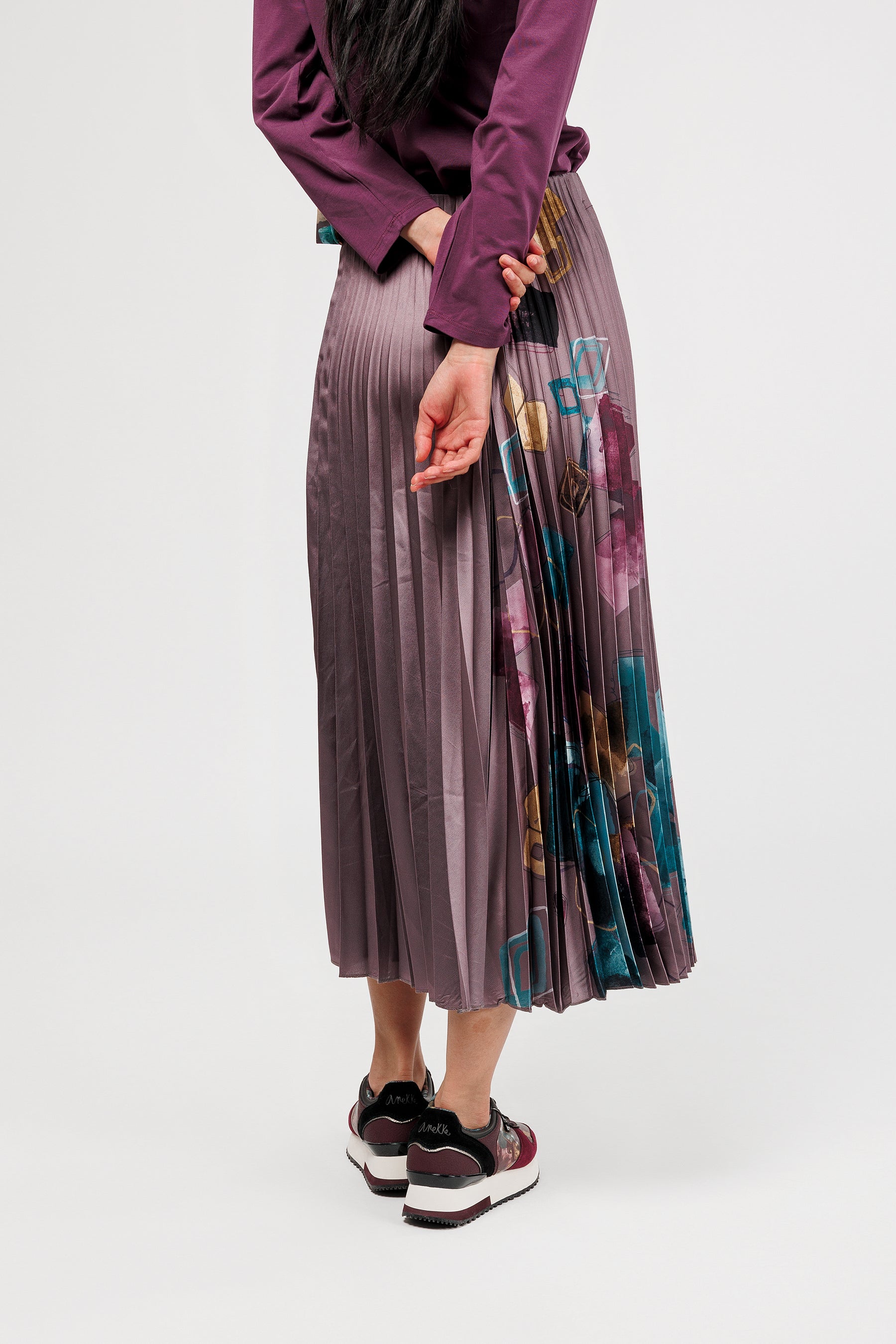 Jupe plissée violet