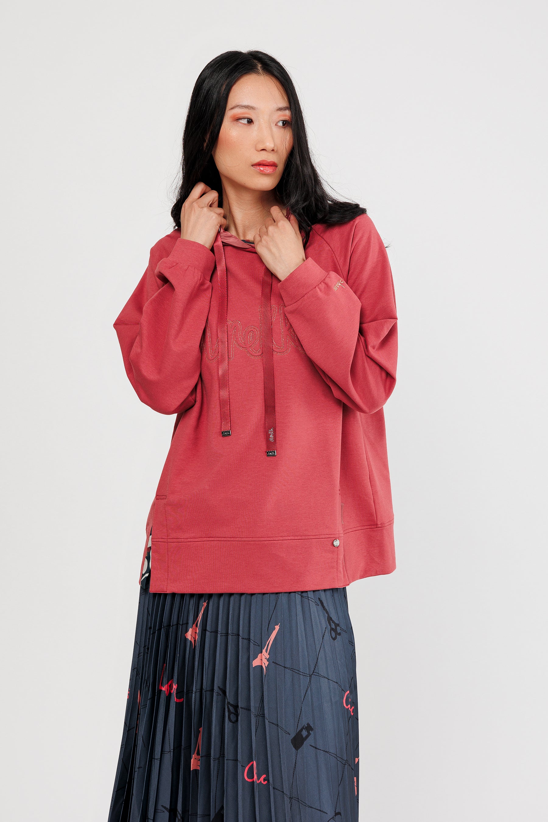 Sweat à capuche rouille