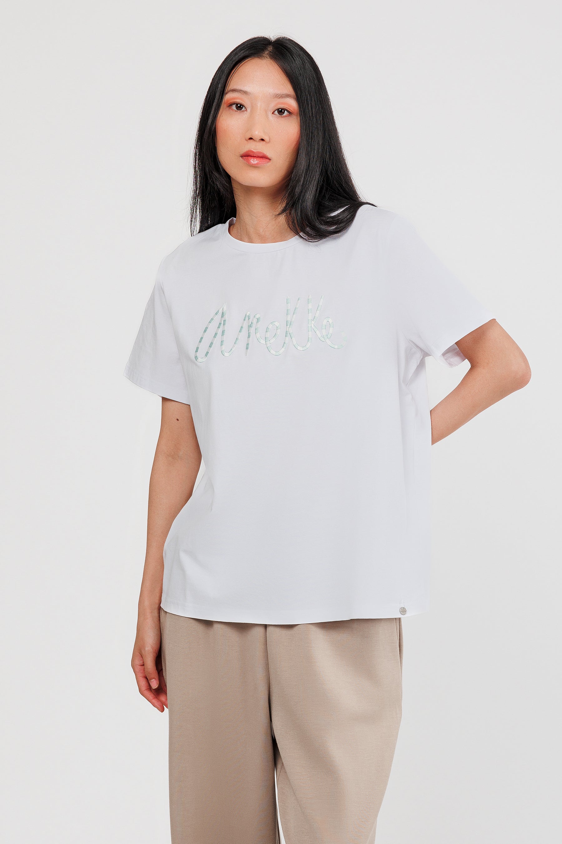 T-shirt à manches courtes blanc logo