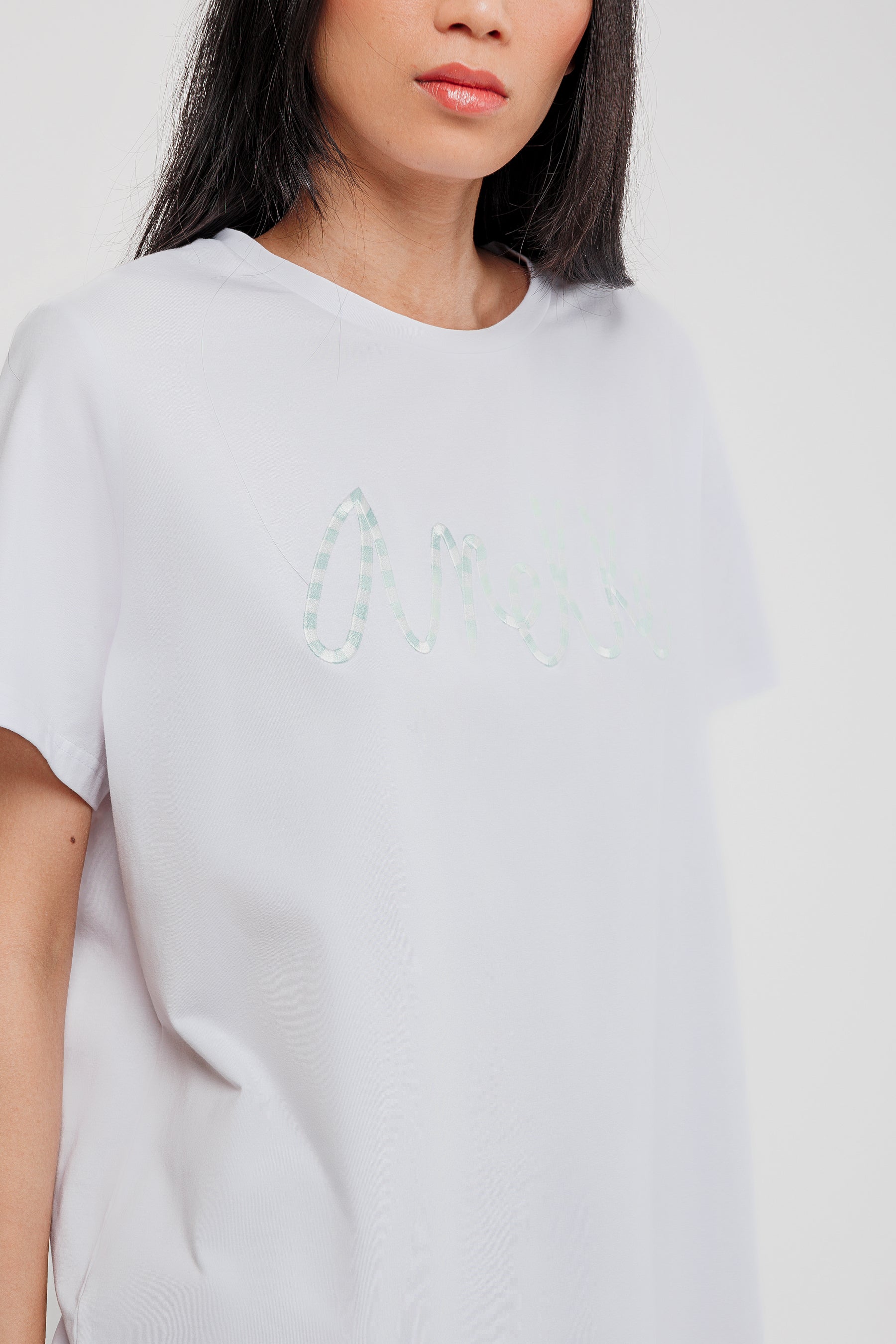 T-shirt à manches courtes blanc logo