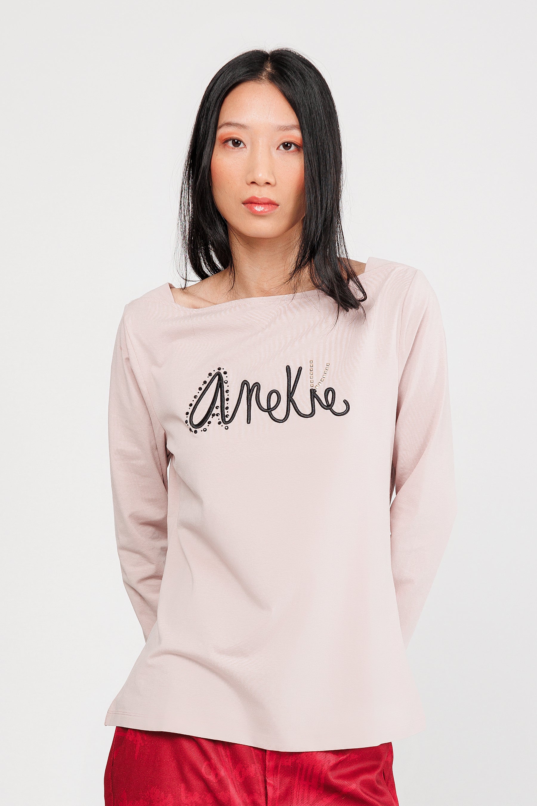 T-shirt à manches longues rose