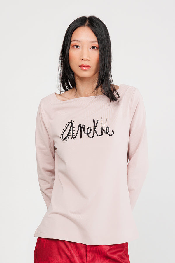 T-shirt à manches longues rose