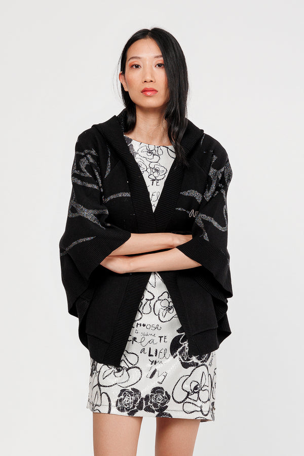 Veste style poncho noir
