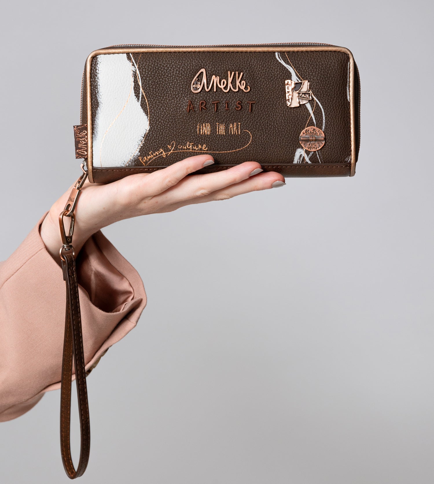 Nature shodō grand portefeuille RFID brun
