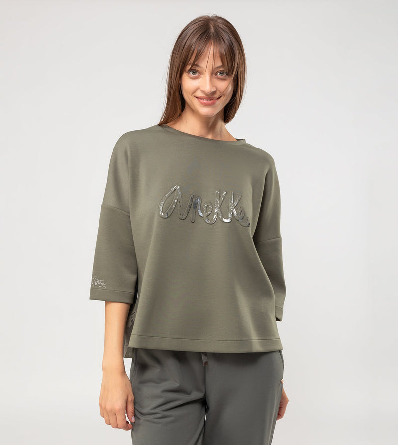 Sweat-shirt vert logo