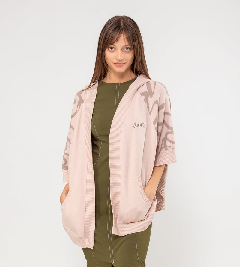 Veste beige style poncho