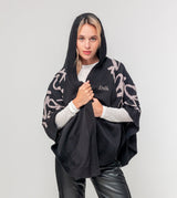 Veste noire style poncho