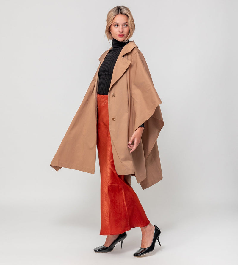 Trench-coat beige style cape