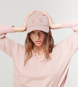 Sweat-shirt rose à dos imprimé