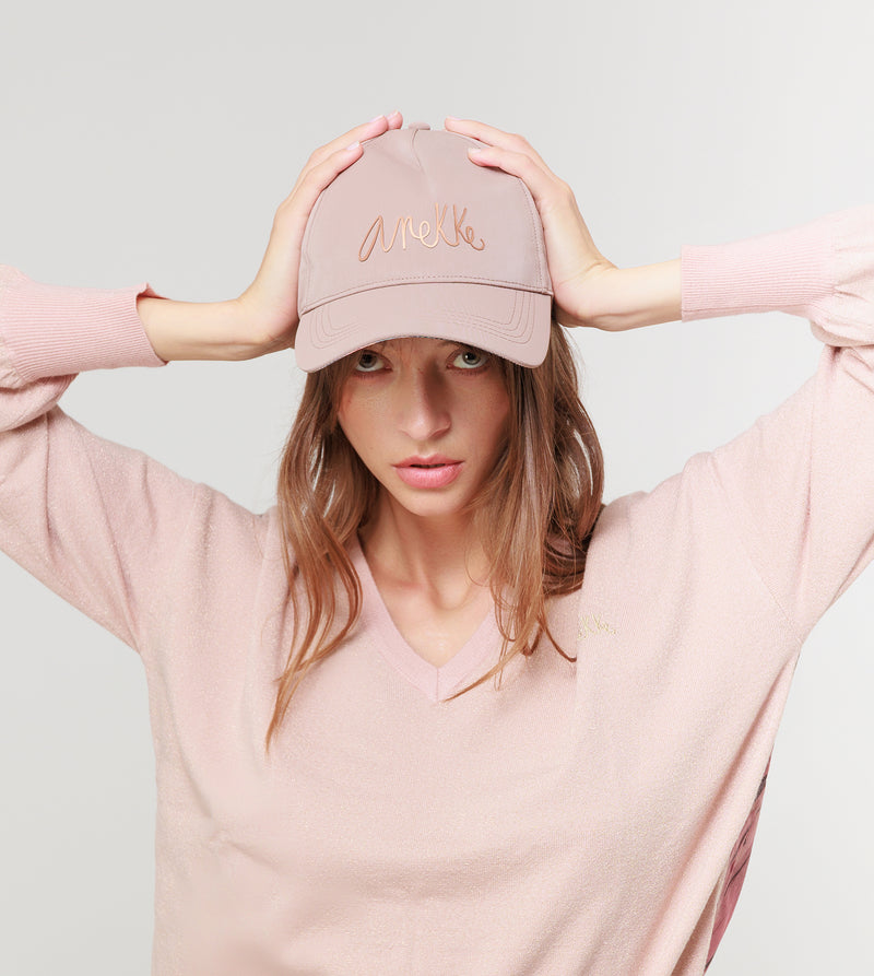 Sweat-shirt rose à dos imprimé