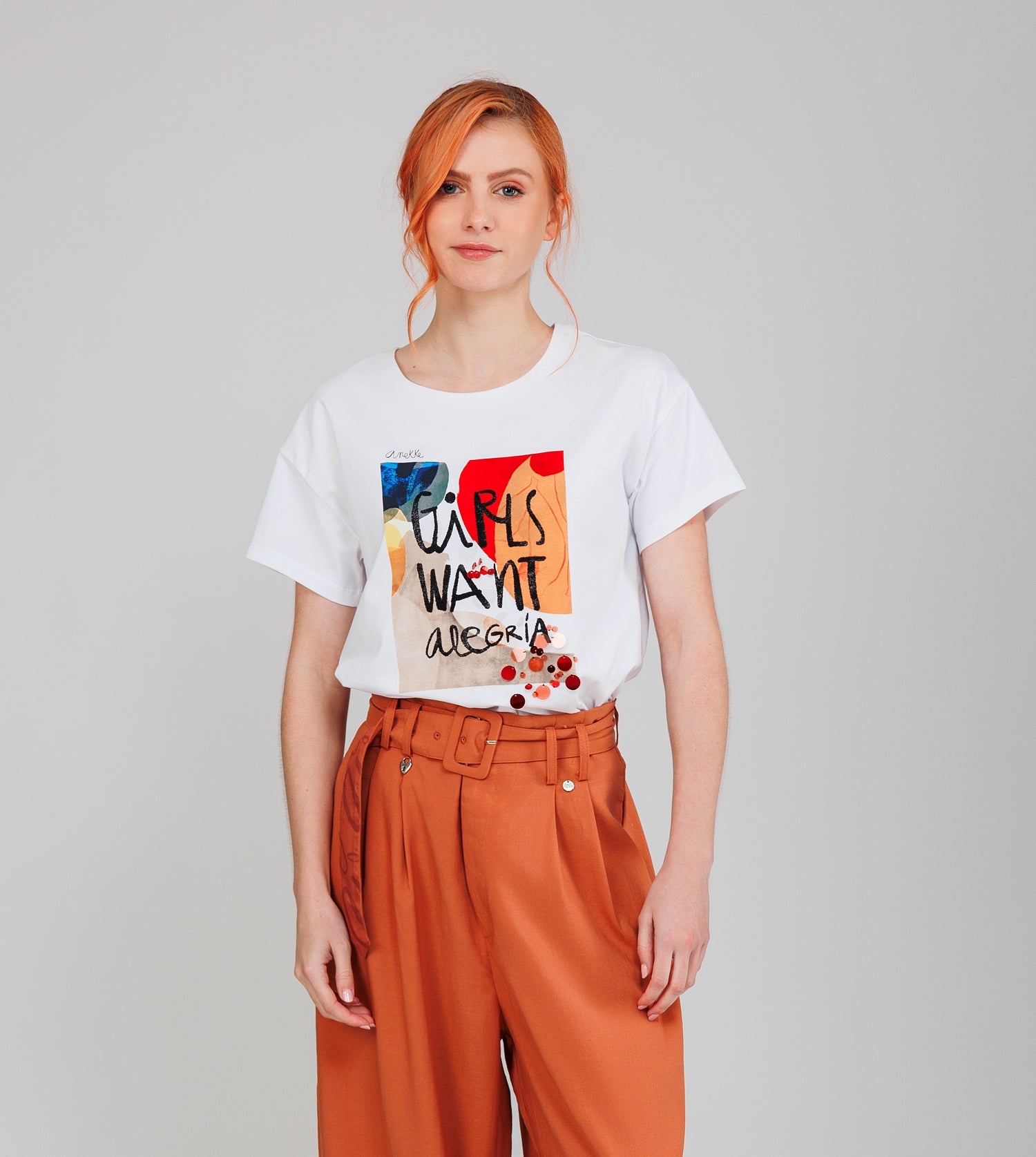 T-shirt blanc à manches courtes Alma