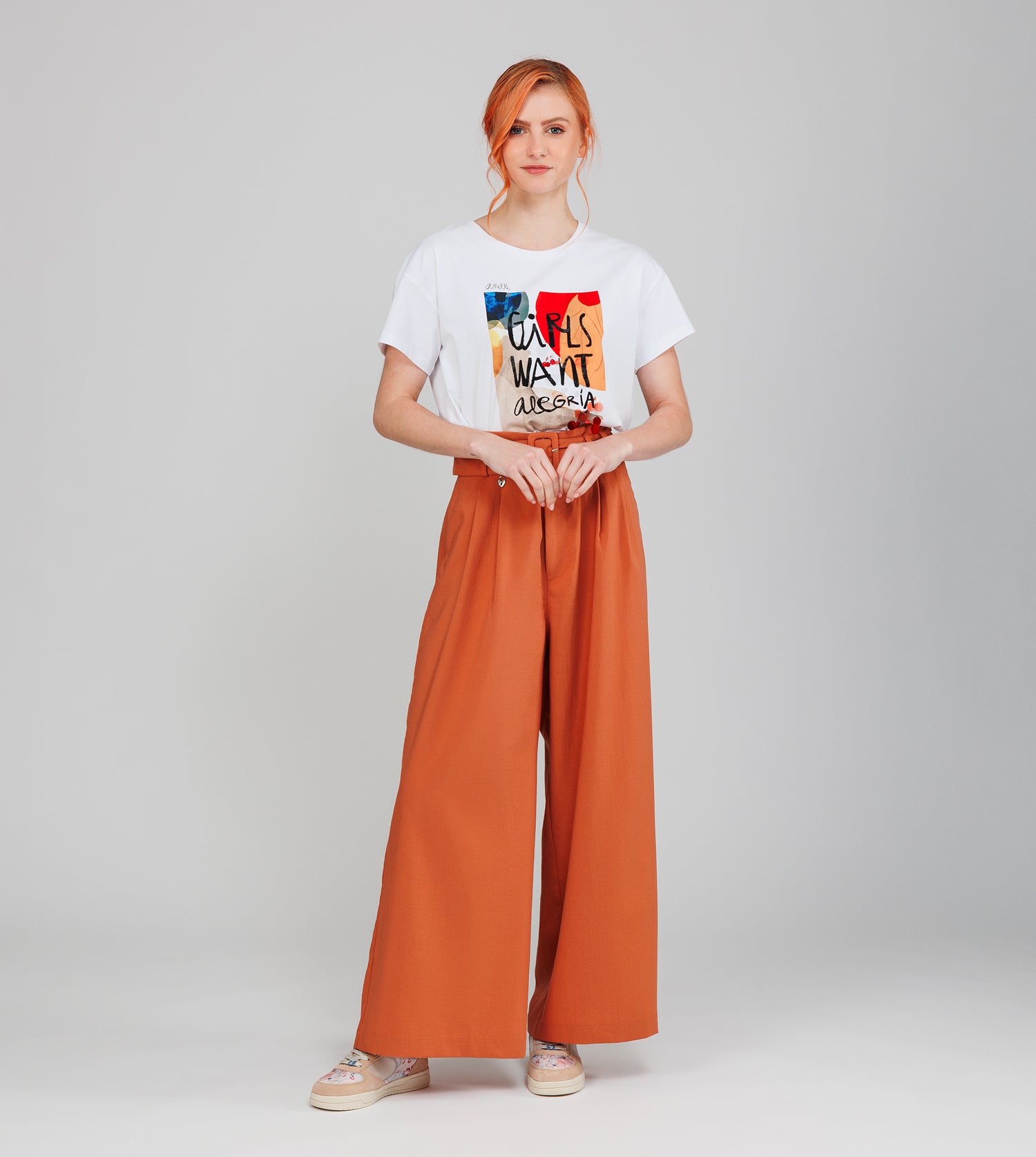 Pantalon couleur terracotta
