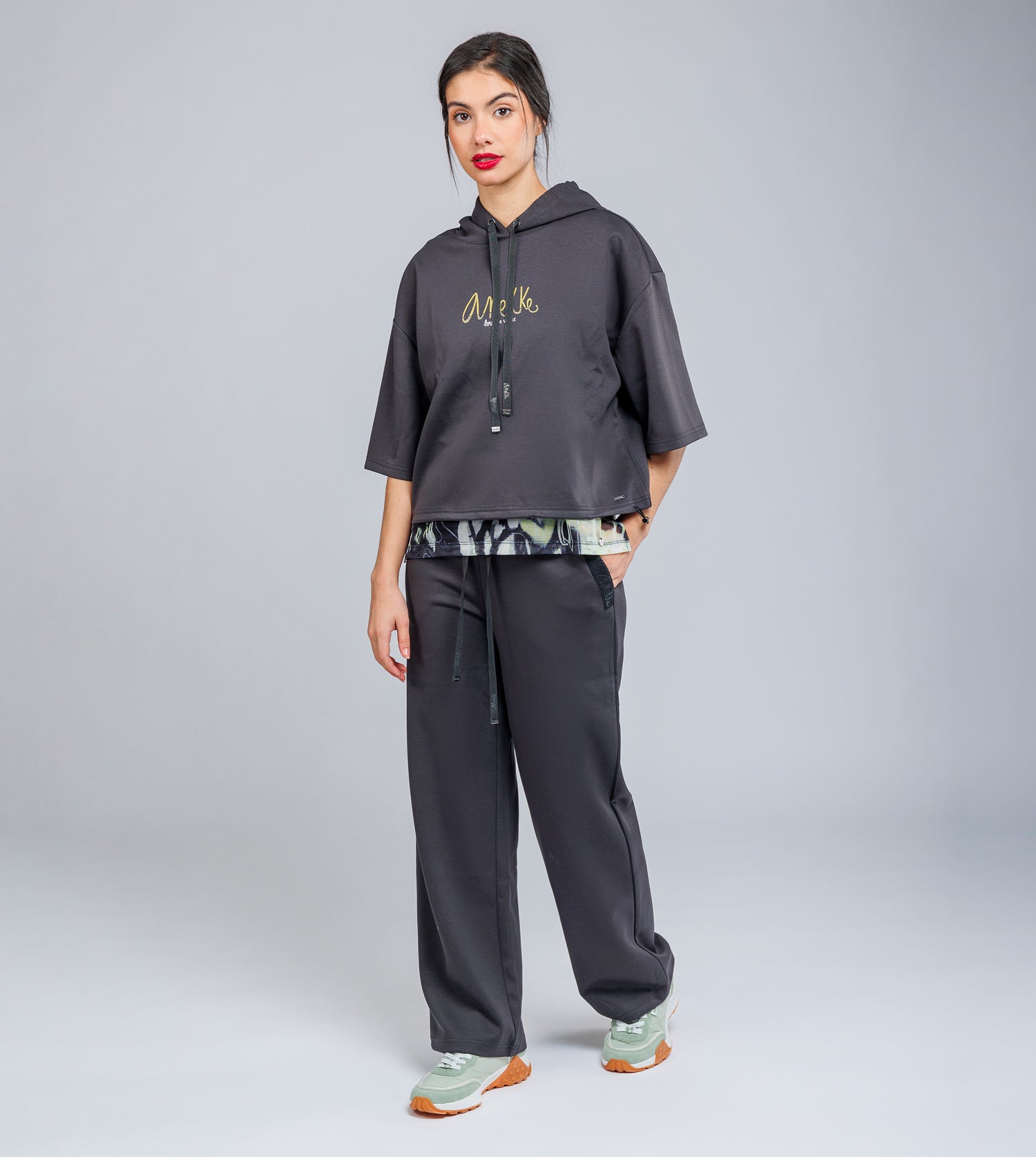 Pantalon fluide gris