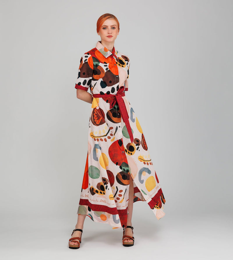 Robe longue à manches courtes Alma