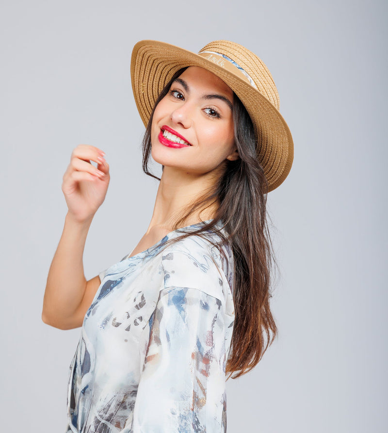 Chapeau en raphia beige
