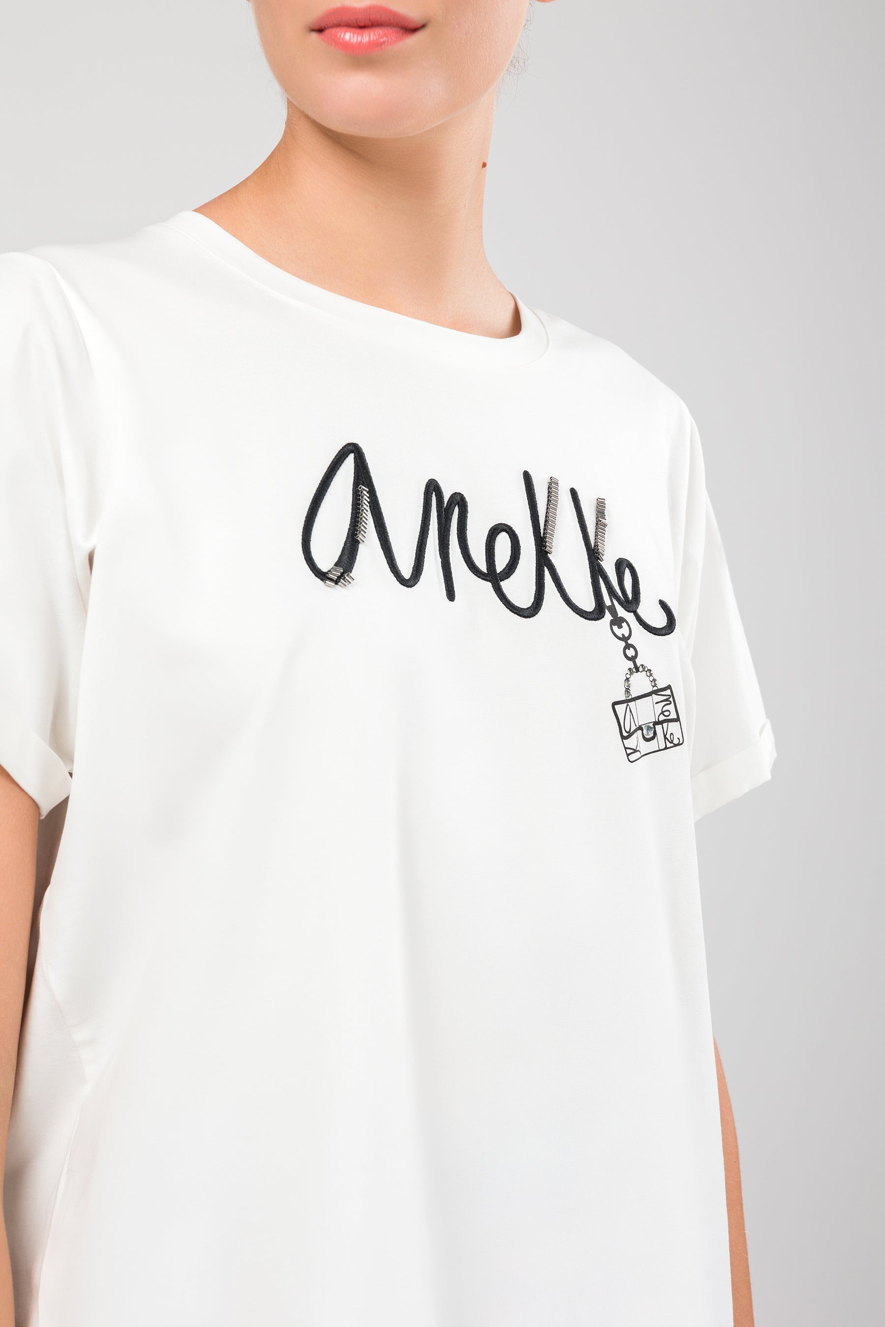 T-shirt à manches courtes blanc Studio