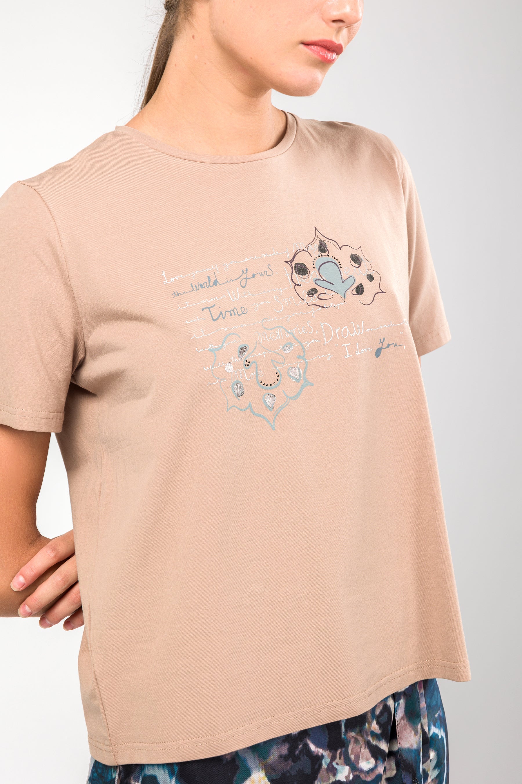 T-shirt à manches courtes taupe