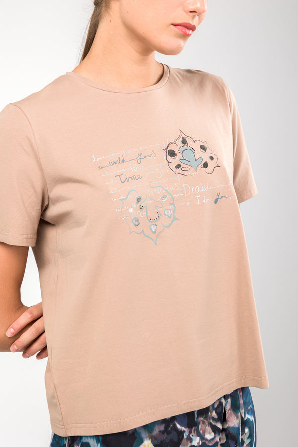 T-shirt à manches courtes taupe