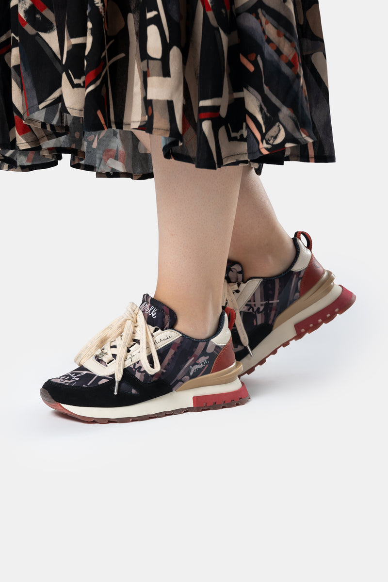 Baskets noir imprimés